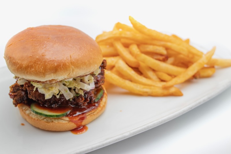 Classic burger with fries.