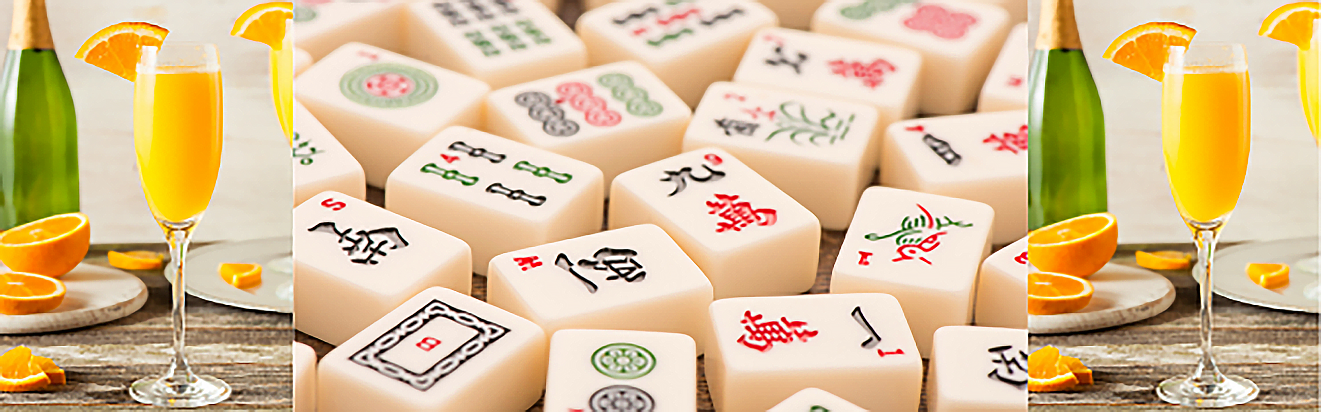 Orange Mimosas and Mahjong tiles